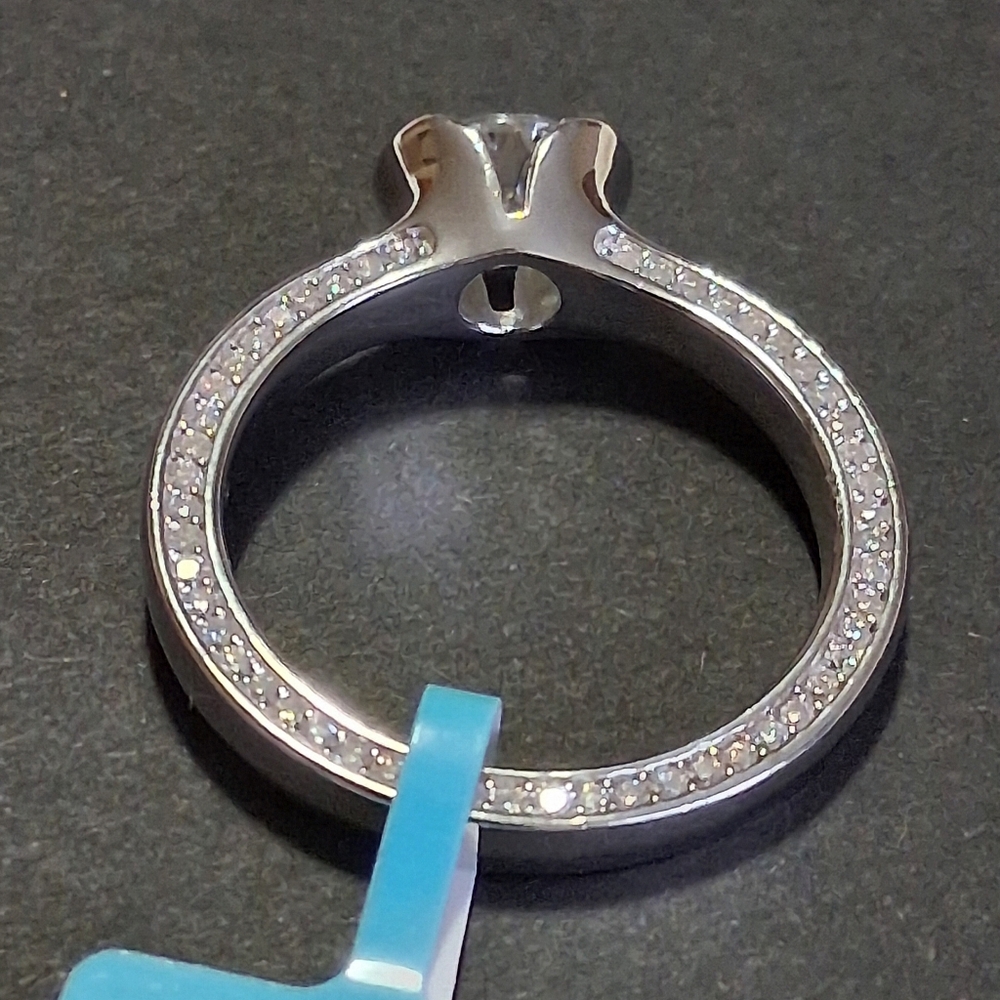 Moissanite Diamond 925 SS Engagement Ring Size 7